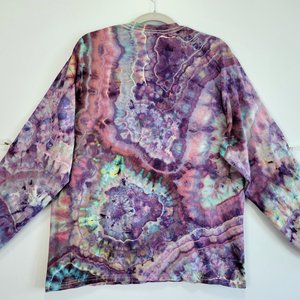 L Long Sleeve T-Shirt, Strawberry Skies Geode