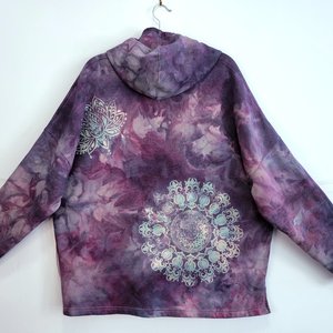2XL V-Neck Hoodie, Cosmic Mandala
