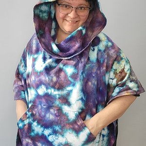 One Size Hoodie Poncho, Strawberry Clouds