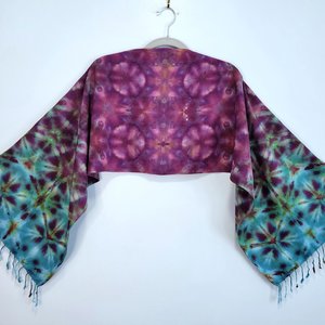 Scarf, Rayon, Strawberry Skies Shibori