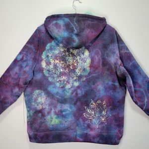 2XL Hoodie, Zip-Up Sherpa Lined, LL Bean, Purple Mandala