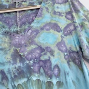 M Rayon 3/4 Sleeve Tunic, Mystic Blue Gravity