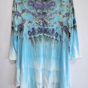 M Rayon 3/4 Sleeve Tunic, Mystic Blue Gravity