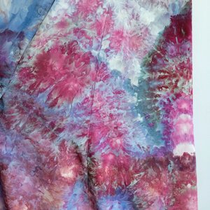 2X Button-Up Rayon Dress, Garden Watercolor