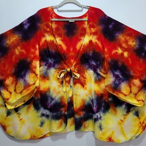 L/XL Kimono Sleeve Top, Orchid Flame