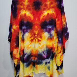 L/XL Kimono Sleeve Top, Orchid Flame