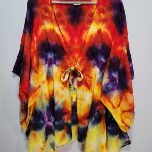 L/XL Kimono Sleeve Top, Orchid Flame