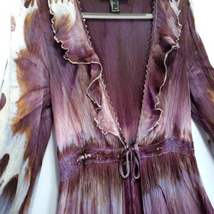 S/M Ruffled Duster, Antique Plum