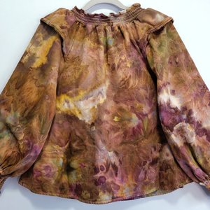 M Ruffled Poet's Blouse, Plum Coffee