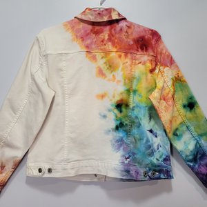 L Denim Jacket, Rainbow Cloud