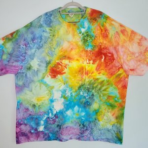 4X T-shirt, Rainbow Watercolor