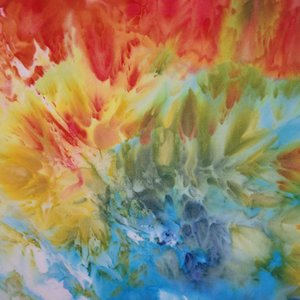 4X T-shirt, Rainbow Watercolor