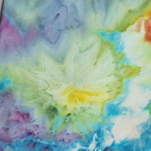 4X T-shirt, Rainbow Watercolor