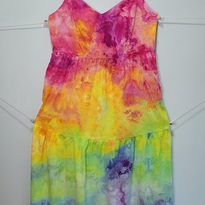 L Cami Maxi Dress, Rainbow Watercolor