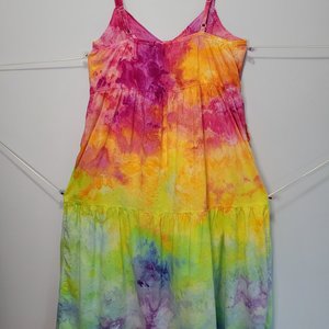 L Cami Maxi Dress, Rainbow Watercolor