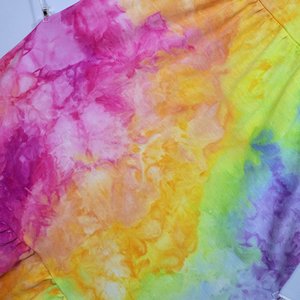 S T-shirt Swing Maxi Dress, Rainbow Watercolor