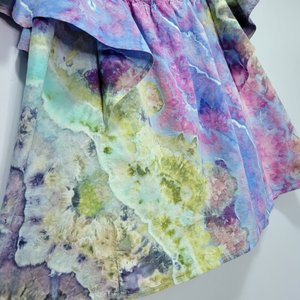 XXL Tall Linen Flutter Sleeve Top, Garden Geode