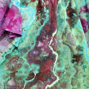 XXL Linen Flutter Sleeve Top, Storm Geode