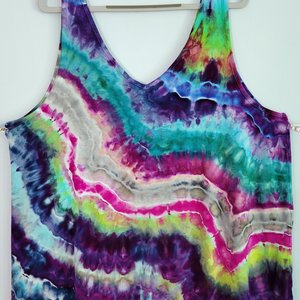 3XL Rayon V-Neck Tank, Rainbow Fluorite