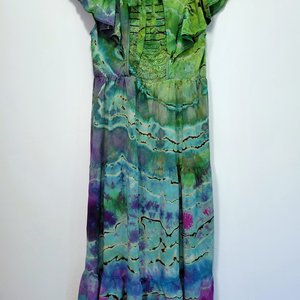 S Flutter Sleeve Dress, Abalone