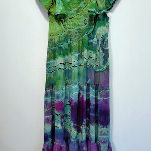 S Flutter Sleeve Dress, Abalone