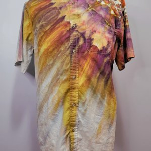 L Tall Linen Blend Shirt, Fall Mandala