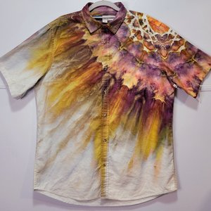 L Tall Linen Blend Shirt, Fall Mandala