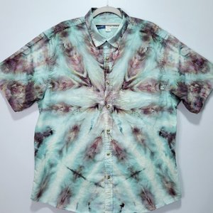 XL Men's Linen Blend Shirt, Stormy Farnsburst.
