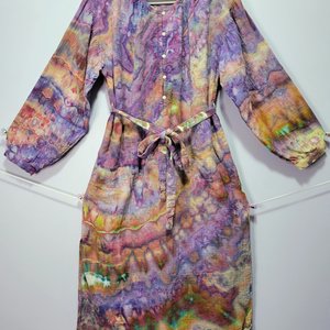 M/L Double Gauze Dress, Strawberry Dragon