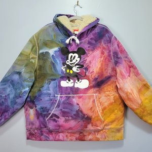 XXL Sherpa Lined Hoodie, Mickey Rainbow
