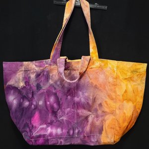 Tote Bag, Eggplant & Terracotta