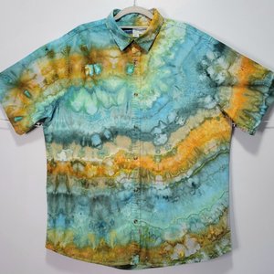 XL Tall Linen Shirt, Turquoise