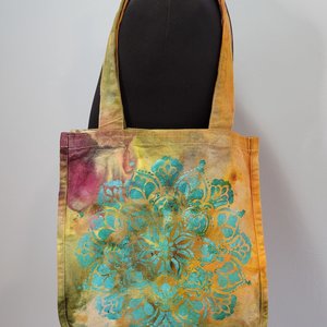 Organic Canvas Tote, Forest Mandala