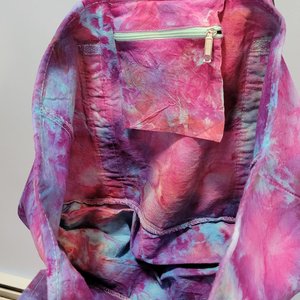 Canvas Tote, Fuchsia Watercolor