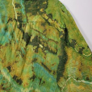 2X Gauze Dress, Moss & Lichen