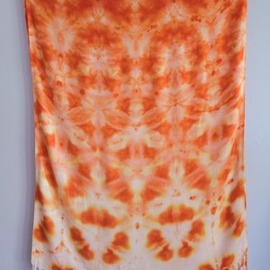 Shawl, Viscose, Flamingo Shibori