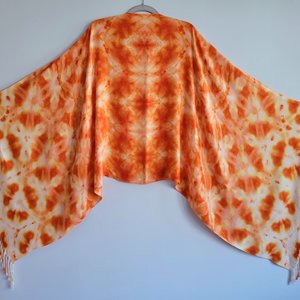 Shawl, Viscose, Flamingo Shibori