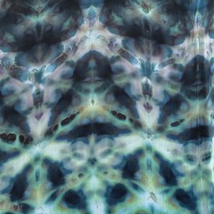 Shawl, Viscose, Dark Teal Shibori