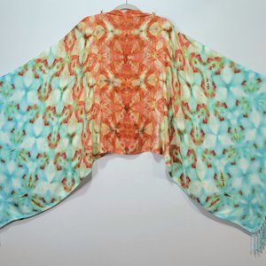 Shawl, Viscose, Tropical Shibori