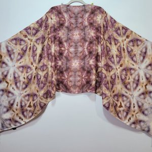 Shawl, Viscose, Dark Mauve Shibori