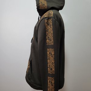 XL Zip Up Hoodie, Norse Printed