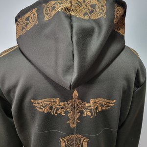 XL Zip Up Hoodie, Norse Printed