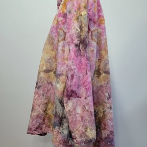 2XL Linen Swing Shirt with Embroidery, Flamingo Watercolor