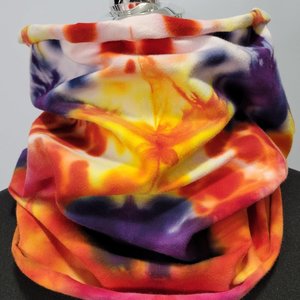 Neck Gaiter, Iris & Fire Shibori