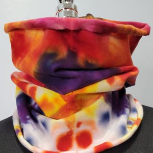 Neck Gaiter, Iris & Fire Shibori