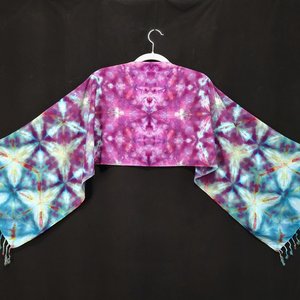 Scarf, Bamboo, Strawberry Skies Shibori