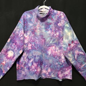 XL/2XL Mock Neck French Terry Pullover, Strawberry Skies