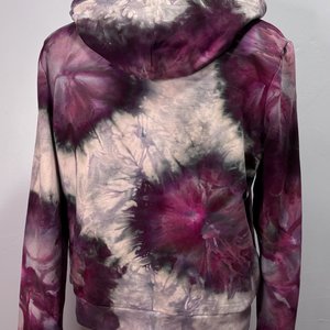 M Zip Up Bamboo Hoodie, Black Cherry Burst