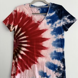 S V-neck T-Shirt, Red White, & Blue