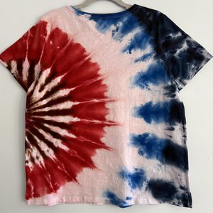 L (XL) Tall Ladies V-nevk T-Shirt, Red White, & Blue